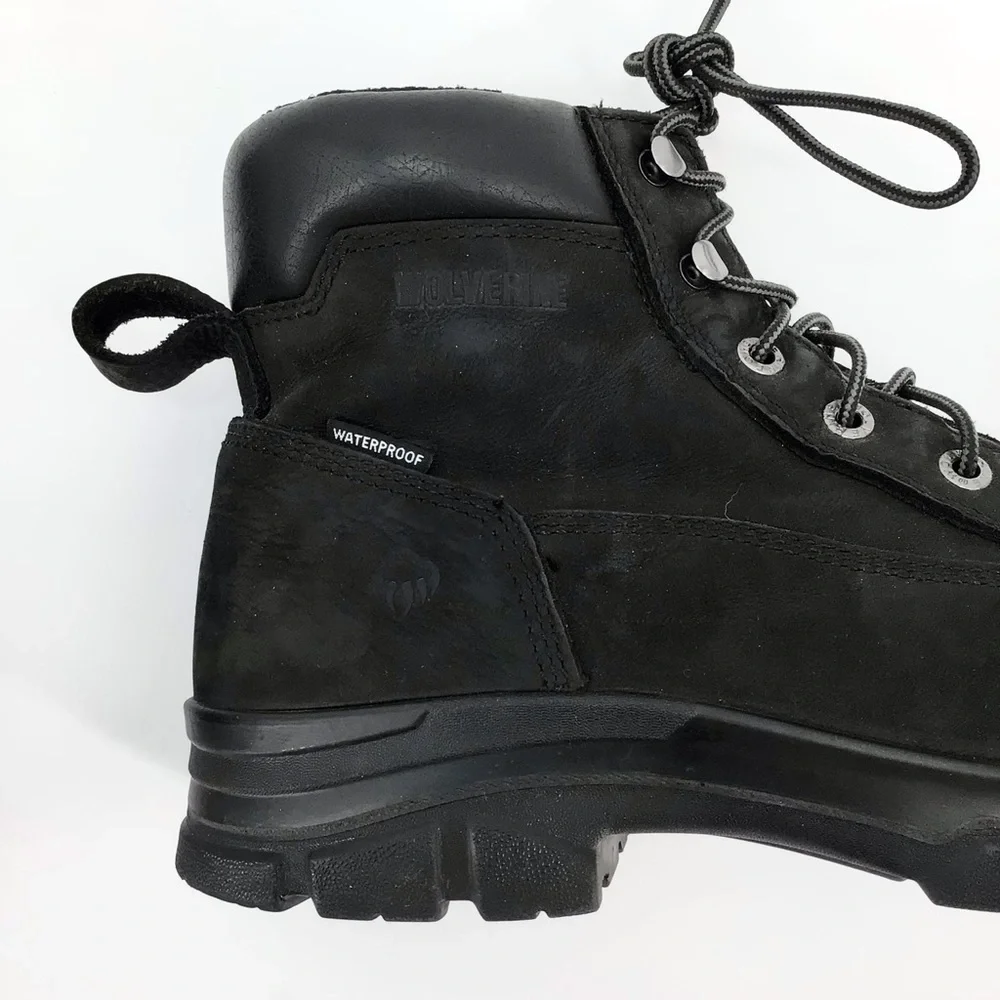 Wolverine Boots: Men's W10908 Black Composite Toe Waterproof Boots Size 13EW